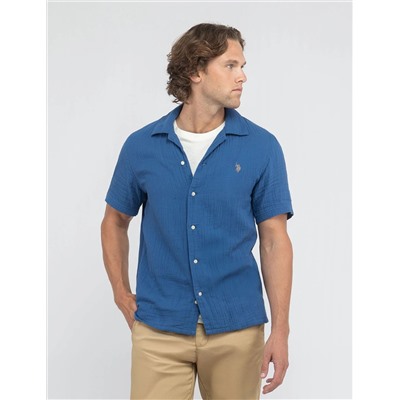 WHITE LABEL DOUBLE GAUZE CAMP SHIRT