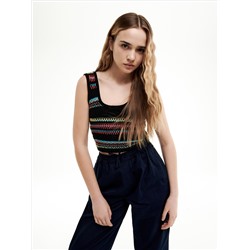 UNISEX Baumwoll-Top aus Strukturstrick