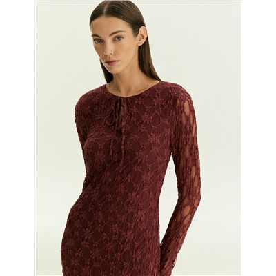 Кружевное платье макси, PL1764/lampone