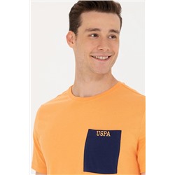 Erkek Turuncu Bisiklet Yaka Tişört