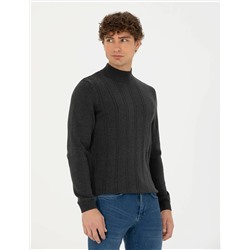 Antrasit Melanj Slim Fit Kazak