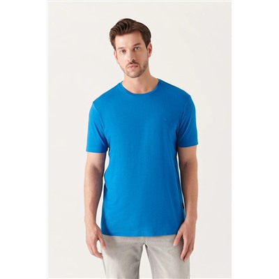 Avva, Erkek Koyu Mavi Ultrasoft Bisiklet Yaka Pamuklu Basic T-shirt E001171