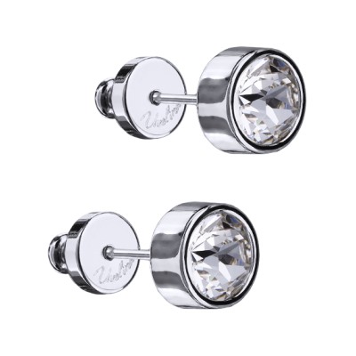 Пусеты Теннис (кристаллы SW белые 6мм; покрытие родий), Есть комплект