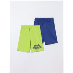 PACK OF 2 CONTRAST FLEECE BERMUDA SHORTS