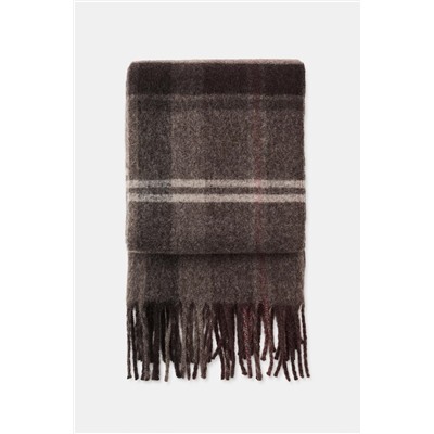 CHECK SCARF WITH FRINGE