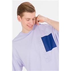 Erkek Lila Oversize Bisiklet Yaka Tişört