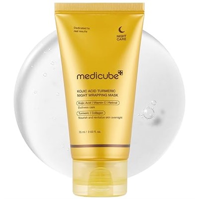 medicube PDRN Caffeine Overnight Wrapping Peel Off Facial Mask | Firming, Depuffing & Hydration | Salmon DNA + Caffeine + Collagen For Refined, Glass Skin & Face Contour Support | Korean Skin Care