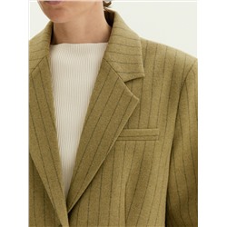 Полупальто из шерсти в полоску, R151/line