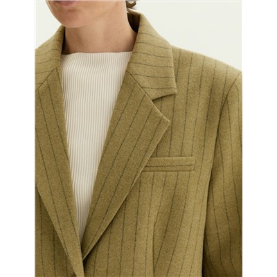 Полупальто из шерсти в полоску, R151/line