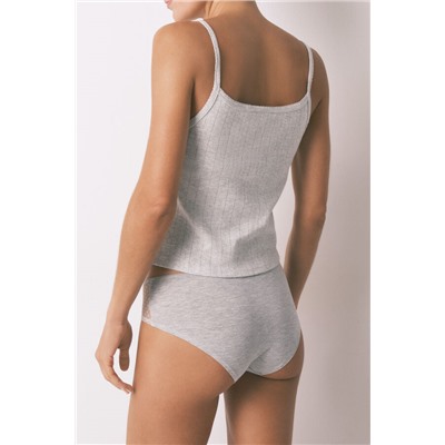 Braga clásica ancha algodón y plumeti gris