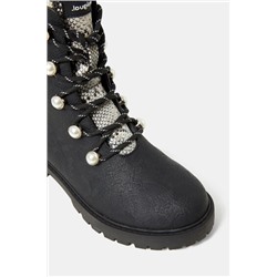 Bota caña media perlas