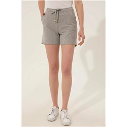 Kadın Gri Melanj Örme Şort