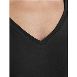Футболка с V-вырезом и цельнокроеным рукавом из премиального хлопка