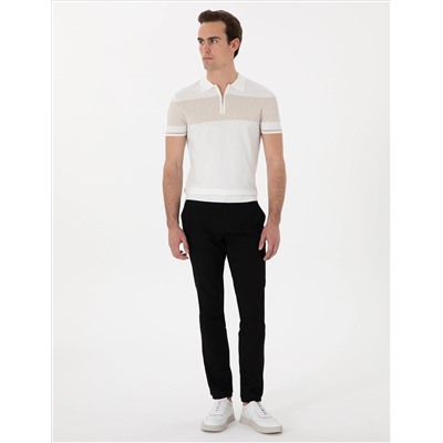 Siyah Slim Fit Kanvas Pantolon
