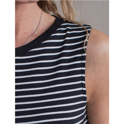 Топ в полоску из премиального хлопка с эластаном