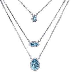 Колье Эйва (кристаллы SW аквамарин; покрытие родий) 47см, Есть комплект