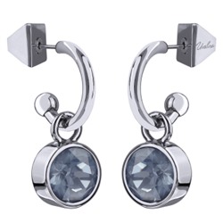 Серьги Теннис (кристаллы SW байкальский лед 8мм; покрытие родий), Есть комплект