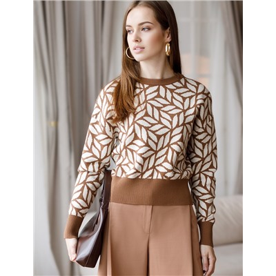 Джемпер жаккардовой вязки с кашемиром