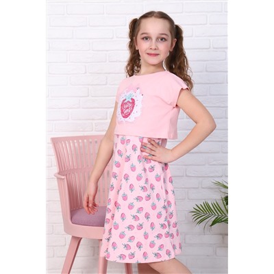 Платье Клубничная Душа короткий рукав НАТАЛИ #900139