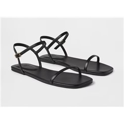 Vegan-Leather Strappy Sandals