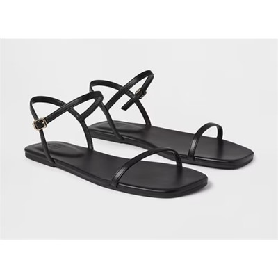 Vegan-Leather Strappy Sandals