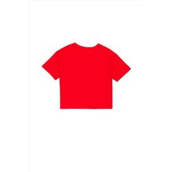 Kız Çocuk Kırmızı Bisiklet Yaka Tişört