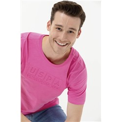 Erkek Pembe Bisiklet Yaka Tişört