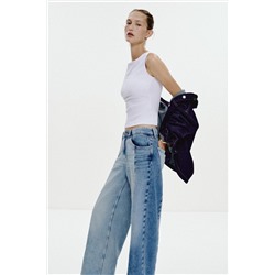 COLD SHOULDER RIBBED T-SHIRT