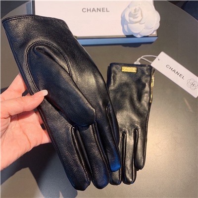 Женские утепленные кожаные перчатки  Chane*l