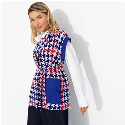 Жилет с карманами на запах, Модное измерение (яркий, с поясом)