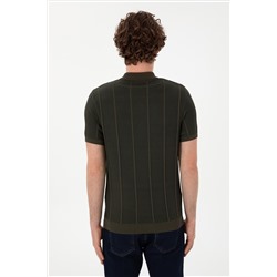 Erkek Slim Fit Polo Yaka Vizon Tişört