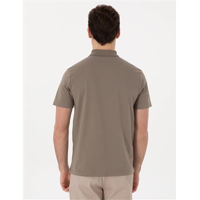 Koyu Vizon Regular Fit Polo Yaka Tişört