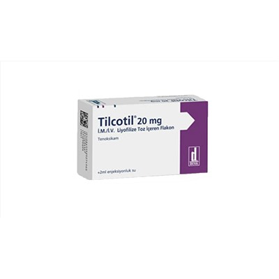 TILCOTIL 20 MG / 2 ML IM/IV LIYOFILIZE TOZ ICEREN FLAKON (1 FLAKON) Теноксикам (Tenoxicam)