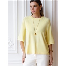 Свободный джемпер с рукавом 3/4 тонкой вязки из вискозы