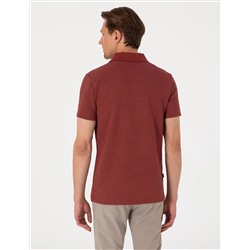 Nar Slim Fit Örme Dokulu Polo Yaka Tişört