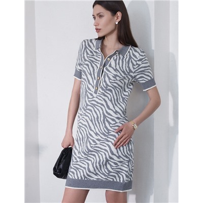 Платье жаккардовой вязки с кашемиром