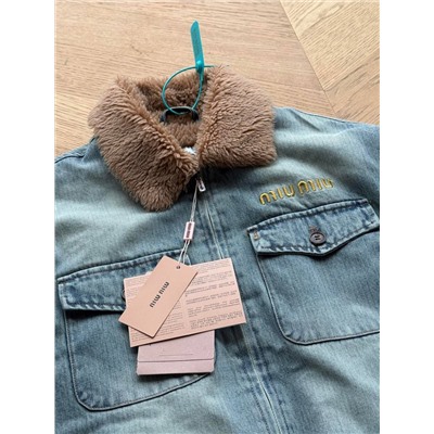 Джинсовая теплая куртка   Mi*u Mi*u 🩷