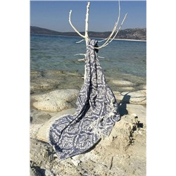 Denizli Concept Barok Desenli Lacivert Peştamal - Yumuşak Ve Dayanıklı - 90x170 Cm