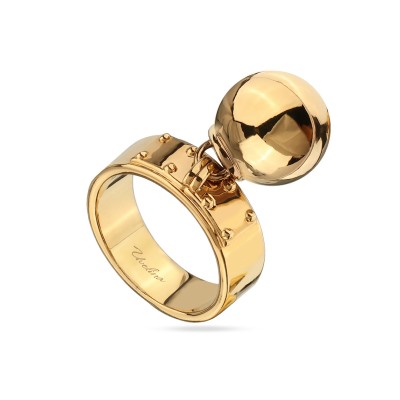 Кольцо Геометрия (бусина 14мм; покрытие золото), Есть комплект