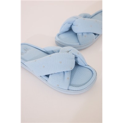Zapatilla ducha waffle nudo azul