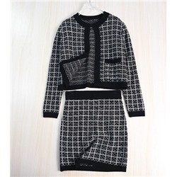 Черно-белый клетчатый костюм-двойка CHANE*L