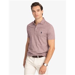 PRINTED END-ON-END STRIPED POLO SHIRT