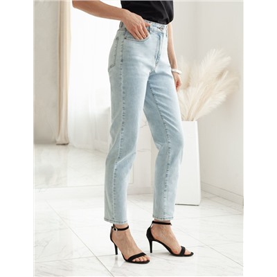 Джинсы мом-фит из эластичного денима