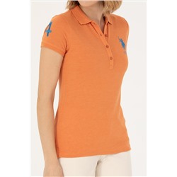 Kadın Kiremit Basic Polo Yaka Tişört