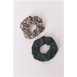 Pack 2 scrunchies animal print