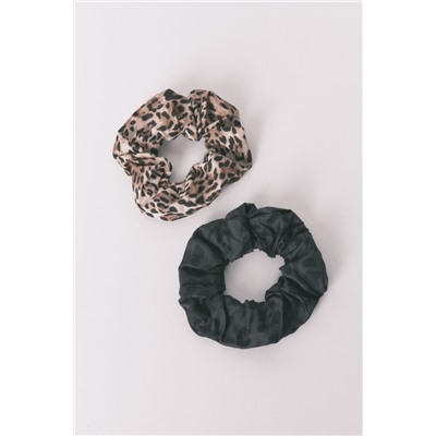 Pack 2 scrunchies animal print