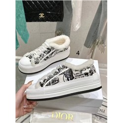 Женские кеды Dio*r Walk’*n на толстой подошве с мехом внутри