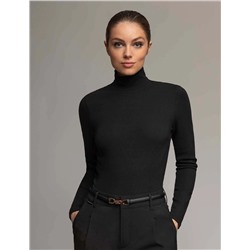 WHITE LABEL ESSENTIAL MOCK NECK RIB TOP