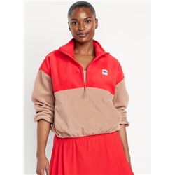 Oversized Performance Microfleece Cropped Half Zip