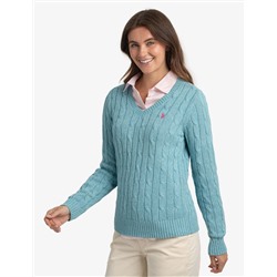 SOFT CABLE V-NECK SWEATER
